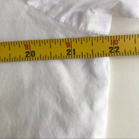 J Jill Embroidered White Cotton Long Sleeve V Neck Blouse Women Size Medium Boho - Picture 8 of 12